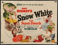 6z0132 SNOW WHITE & THE SEVEN DWARFS linen style A 1/2sh R1951 Walt Disney, different art, very rare!
