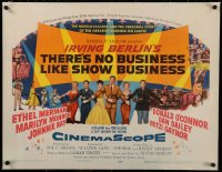 6z0135 THERE'S NO BUSINESS LIKE SHOW BUSINESS linen 1/2sh 1954 Marilyn Monroe & other cast members!