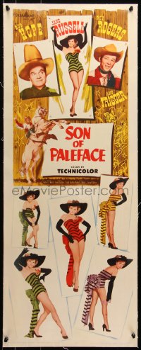 6z0154 SON OF PALEFACE linen insert 1952 Roy Rogers & Trigger, Bob Hope & sexy Jane Russell!