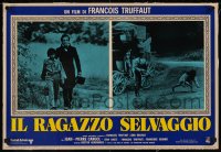 6z0264 WILD CHILD linen Italian 18x27 pbusta 1971 Francois Truffaut classic L'Enfant Sauvage, rare!