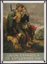6z0232 UNION ESPANOLA DE EXPLOSIVOS 1951 linen 21x29 Spanish special poster 1951 Francisco Ribera art