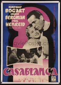 6z0274 CASABLANCA linen Swedish R1957 Bogart, Bergman, Lorre, Michael Curtiz classic, ultra rare!