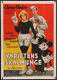 6z0275 FAIR PEOPLE linen Swedish 1930 Anny Ondra as Mickey Mouse by a real unauthorized Mickey!