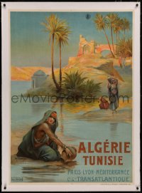 6z0198 ALGERIE TUNISIE linen 30x41 French travel poster 1920s Ernest Louis Lessieux art, ultra rare!