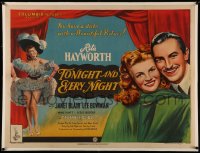 7a0037 TONIGHT & EVERY NIGHT British quad 1944 sexy showgirl Rita Hayworth full-length & c/u, rare!