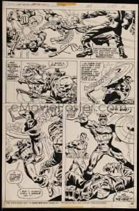 7a0025 CAPTAIN AMERICA 11x16 original art 1975 from issue #185 by Robbins, Sal Buscema & Giacoia!