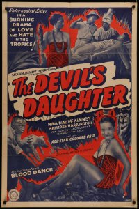 7a0304 DEVIL'S DAUGHTER 1sh 1939 all-star colored cast in love & hate drama in the tropics!