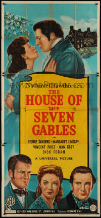 7a0137 HOUSE OF THE SEVEN GABLES English 3sh 1940 George Sanders, Margaret Lindsay, Price, rare!