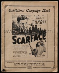 7a0174 SCARFACE English pressbook 1932 Paul Muni, Howard Hughes, Hawks, different & ultra rare!