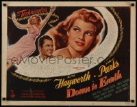 7a0257 DOWN TO EARTH style A 1/2sh 1947 different image of sexy Rita Hayworth & Larry Parks, rare!