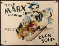 7a0357 DUCK SOUP style B 1/2sh 1933 four Marx Brothers, Groucho, Harpo, Chico & Zeppo, ultra rare!