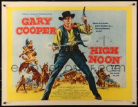 7a0362 HIGH NOON 1/2sh 1952 full-length Gary Cooper with smoking gun, Fred Zinnemann classic, rare!