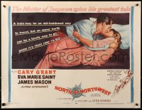 7a0368 NORTH BY NORTHWEST style B 1/2sh 1959 Cary Grant kissing Saint in upper berth, Hitchcock!