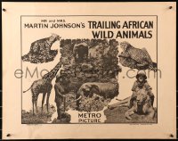 7a0373 TRAILING AFRICAN WILD ANIMALS 1/2sh 1921 Osa & Martin Johnson with animals, ultra rare!