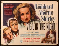 7a0375 VIGIL IN THE NIGHT style A 1/2sh 1940 Carole Lombard, Brian Aherne, Anne Shirley, ultra rare!