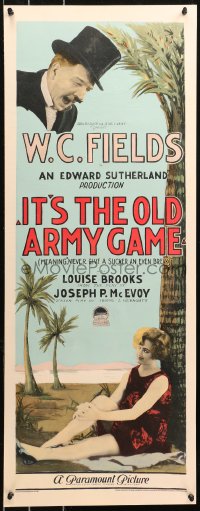 7a0343 IT'S THE OLD ARMY GAME insert 1926 W.C. Fields, Louise Brooks billed & not shown, ultra rare!