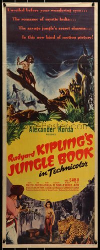 7a0278 JUNGLE BOOK insert 1942 directed by Zoltan Korda, Sabu, Rudyard Kipling story, rare!