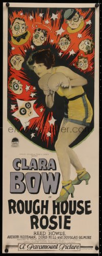 7a0346 ROUGH HOUSE ROSIE insert 1927 Clara Bow boxing + art of all the men she beat up, ultra rare!
