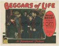 7a0441 BEGGARS OF LIFE LC 1928 Richard Arlen protects Louise Brooks from Wallace Beery, ultra rare!
