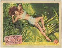 7a0451 COVER GIRL LC 1944 wonderful image of sexy Rita Hayworth in skimpy outfit on bed, rare!