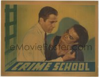 7a0453 CRIME SCHOOL LC 1938 close up of reform school warden Humphrey Bogart roughing up Leo Gorcey!
