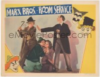 7a0472 ROOM SERVICE LC 1938 Groucho, Chico & Harpo Marx with Lucille Ball, Hirschfeld art, very rare!