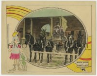 7a0478 THREE AGES LC 1923 Buster Keaton standing on horses in front of ancient Roman chariot, rare!