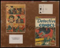 7a0032 BOB KANE 16x20 matted display 1940 & 1970s page from Detective #45, plus signature, Batman!