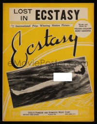 7a0163 ECSTASY sheet music 1936 Hedy Lamarr shown swimming nude, Lost in Ecstasy, ultra rare!