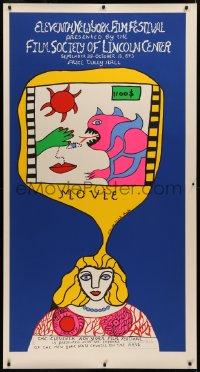 7a0194 11TH NEW YORK FILM FESTIVAL signed #5/144 37x70 film festival poster 1973 by de Saint Phalle!