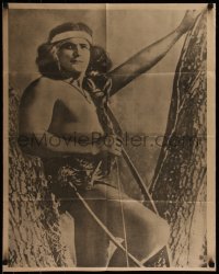 7a0181 TARZAN OF THE APES 24x30 special poster + ad 1918 Elmo Lincoln in loincloth, ultra rare!