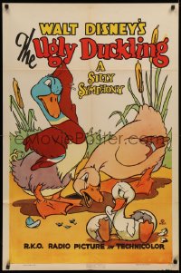 7a0331 UGLY DUCKLING 1sh 1939 RKO/Walt Disney Silly Symphony, great cartoon art, ultra rare!