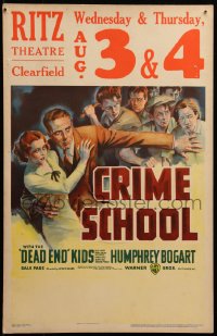 7a0389 CRIME SCHOOL WC 1938 Humphrey Bogart, Dead End Kids turn into tomorrow's killers, very rare!
