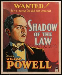 7a0404 SHADOW OF THE LAW WC 1930 art of William Powell, who was wanted for a crime he didn't commit!