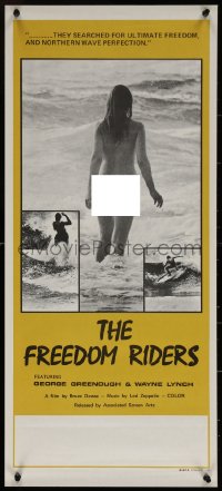 7b0051 FREEDOM RIDERS Aust daybill 1972 completely naked Aussie surfer girl, yellow border design!