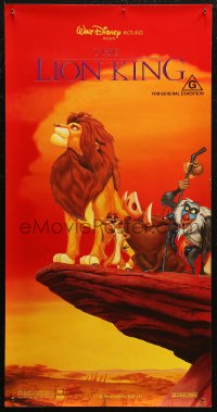 7b0052 LION KING Aust daybill 1994 red style, classic Disney African cartoon!