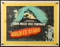 7b0036 COLDITZ STORY English 1/2sh 1956 John Mills, Eric Portman, escape from escape-proof castle