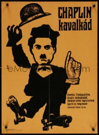 7b0068 CHARLIE CHAPLIN CAVALCADE Hungarian 16x22 1966 completely different wacky art by Dgy!