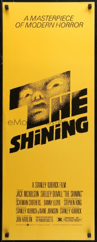 7b1505 SHINING insert 1980 Stephen King & Stanley Kubrick, crazy Jack Nicholson, Saul Bass art!