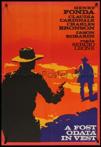 7b0002 ONCE UPON A TIME IN THE WEST Romanian 1968 Leone, completely different art, ultra rare!