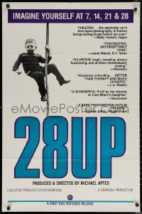 7d0548 28 UP 25x38 1sh 1986 Michael Apted directed, image of kid climbing rope, Bekka design!
