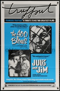7d0549 400 BLOWS/JULES & JIM 1sh 1980s Francois Truffaut's Les Quatre Cents Coups & Jules et Jim
