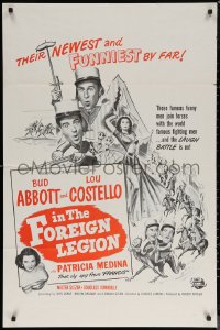 7d0553 ABBOTT & COSTELLO IN THE FOREIGN LEGION military 1sh R1960s art of Bud & Lou as Legionnaires!