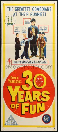 7d0310 30 YEARS OF FUN Aust daybill 1963 Charley Chase, Buster Keaton, Laurel & Hardy!