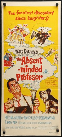 7d0311 ABSENT-MINDED PROFESSOR Aust daybill R1970s Walt Disney, Flubber, MacMurray in title role!