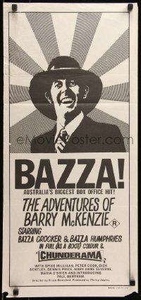 7d0314 ADVENTURES OF BARRY MCKENZIE Aust daybill 1972 shameless saga of a young Aussie in Pommyland!