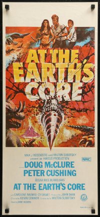 7d0317 AT THE EARTH'S CORE Aust daybill 1976 Edgar Rice Burroughs, cool different artwork, AIP!