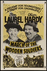 7d0587 BABES IN TOYLAND 1sh R1970s Laurel & Hardy, March of the Wooden Soldiers!