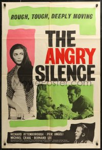 7d0573 ANGRY SILENCE English 1sh 1961 Richard Attenborough angry with Bernard Lee by Pier Angeli!