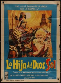 7d0045 DAUGHTER OF THE SUN GOD Mexican poster 1963 legendary lost city of gold, wild artwork!